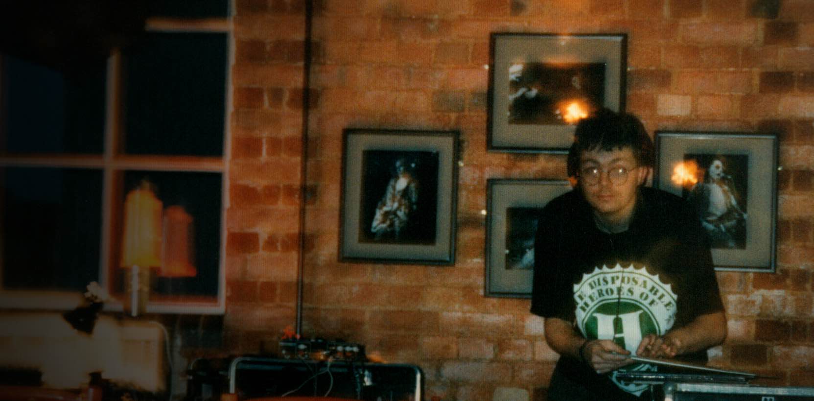 DJ Reg Tubby behind a desk at the Waterfront